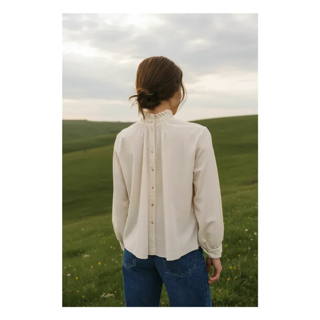 Blouse Soline Velours Milleraies | Ecru