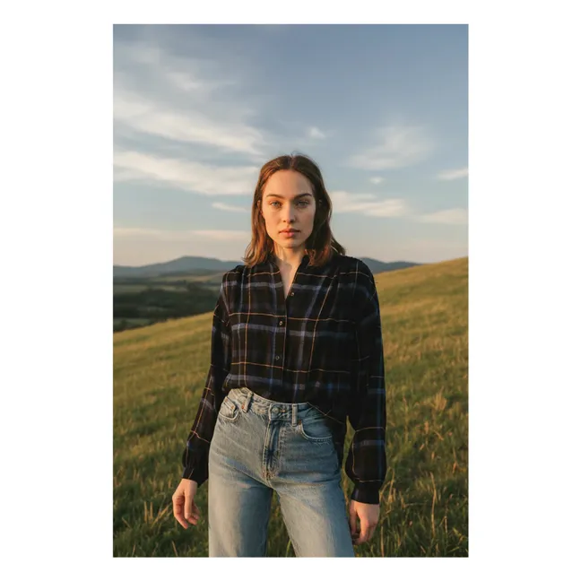 Blouse Gladis Preston Carreaux | Bleu