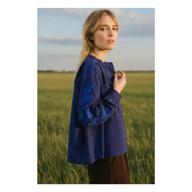 Blouse Ella Calypso Brodée | Bleu