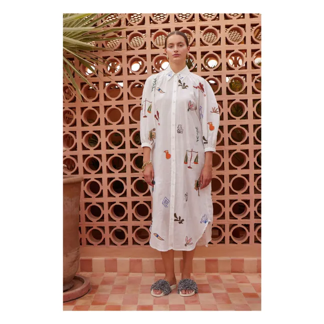 Robe Mina Brodée | Blanc