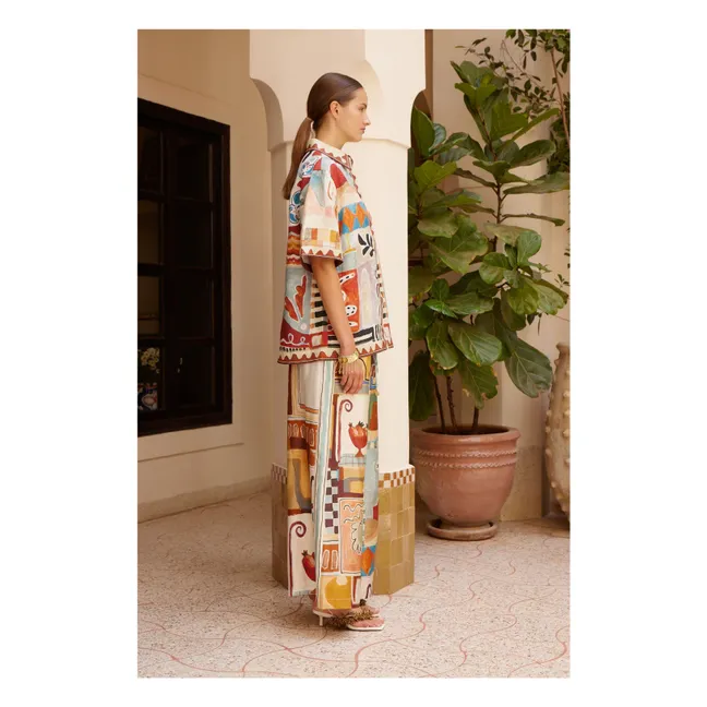 Pantalones de seda Michelle | Crudo