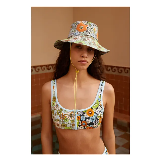 Haut de Maillot Orange Blossom Fibres Recyclées | Bleu ciel