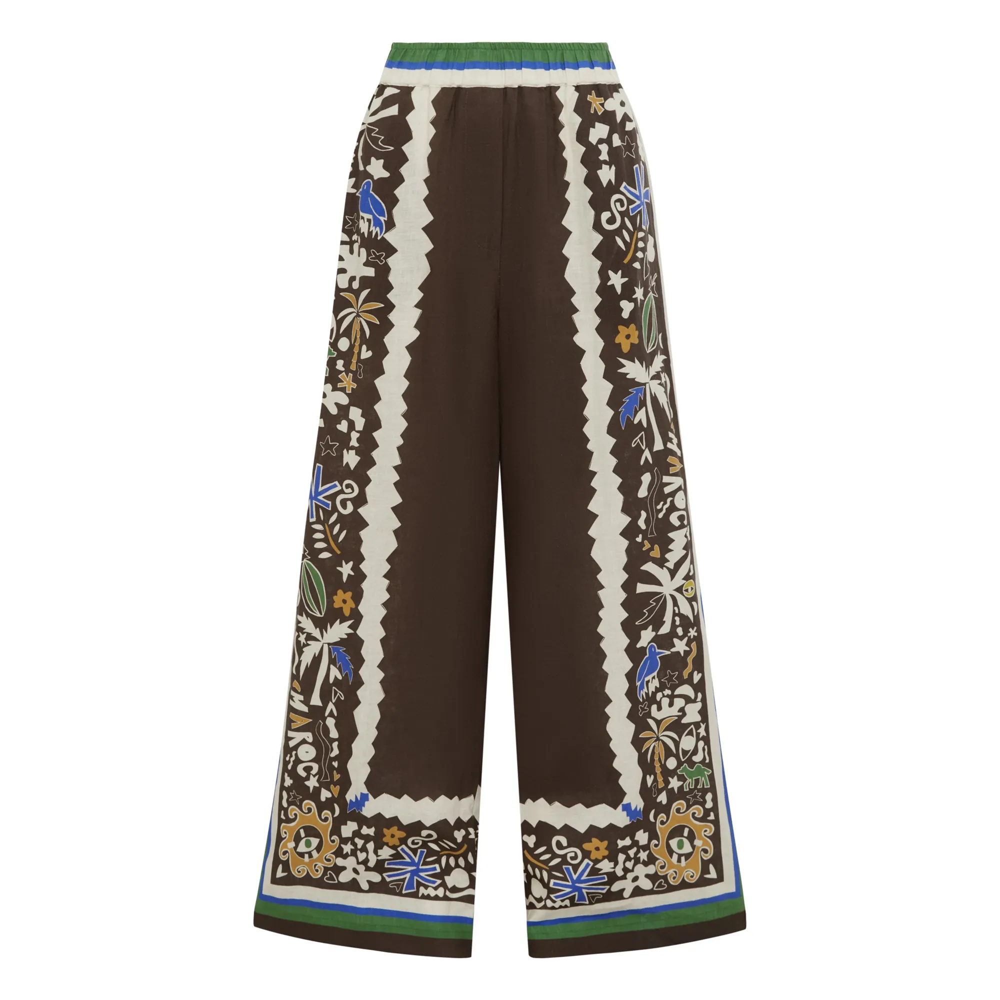 Alémais Brown Moroccan Pants Linen