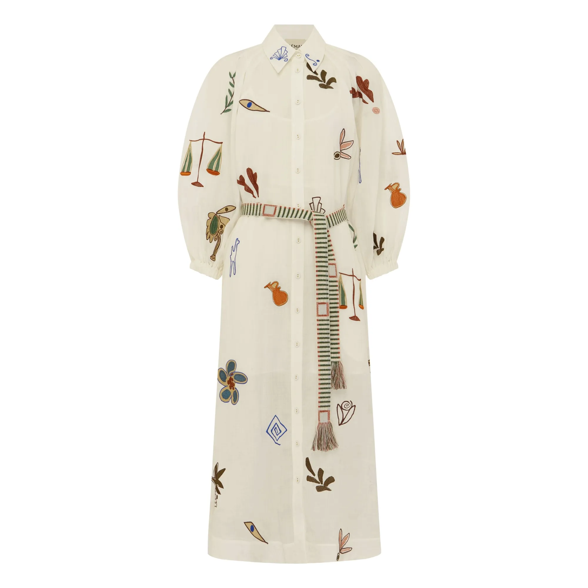 Alémais White Mina Embroidered Dress
