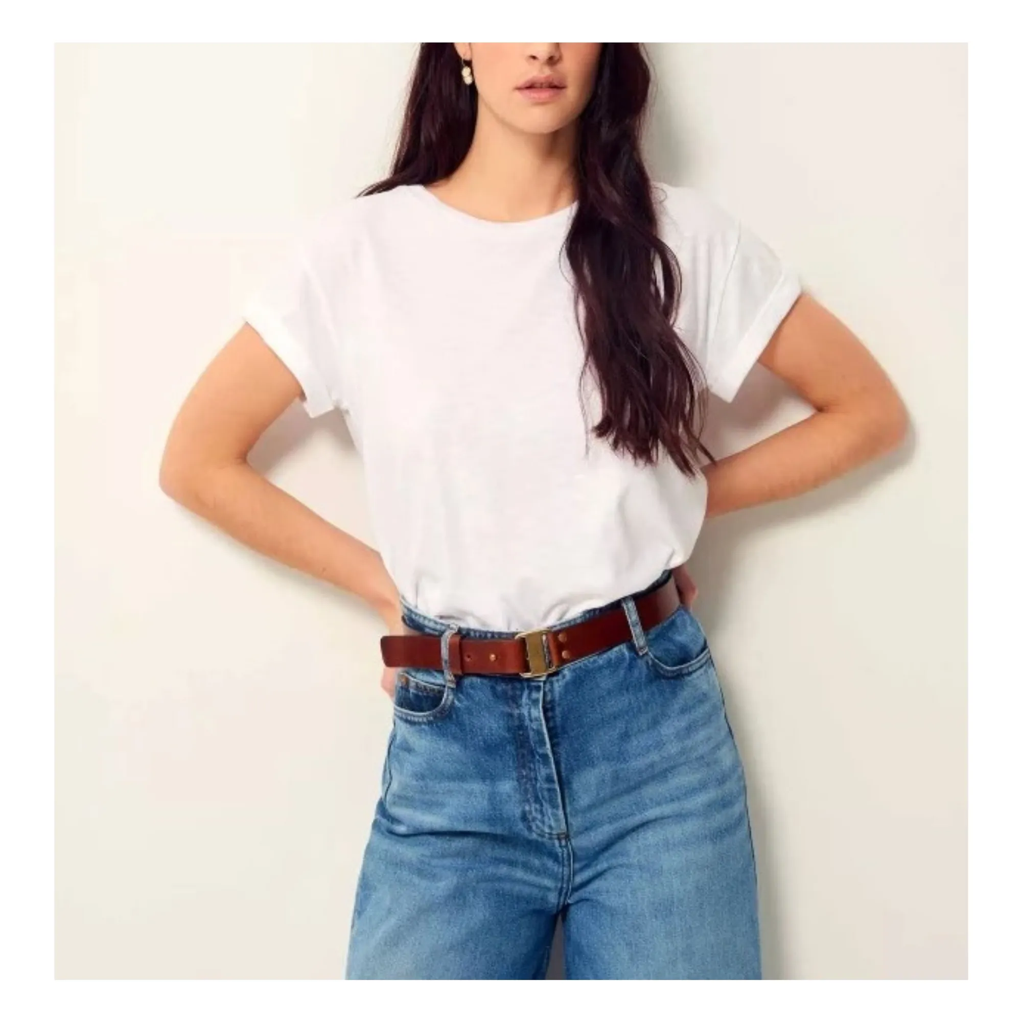 Sessùn White Albano Cotton And Lyocell T-Shirt
