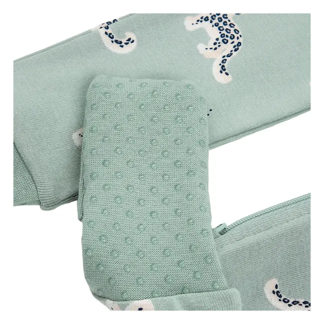 Pijama convertible de leopardo y algodón orgánico | Verde Almendra