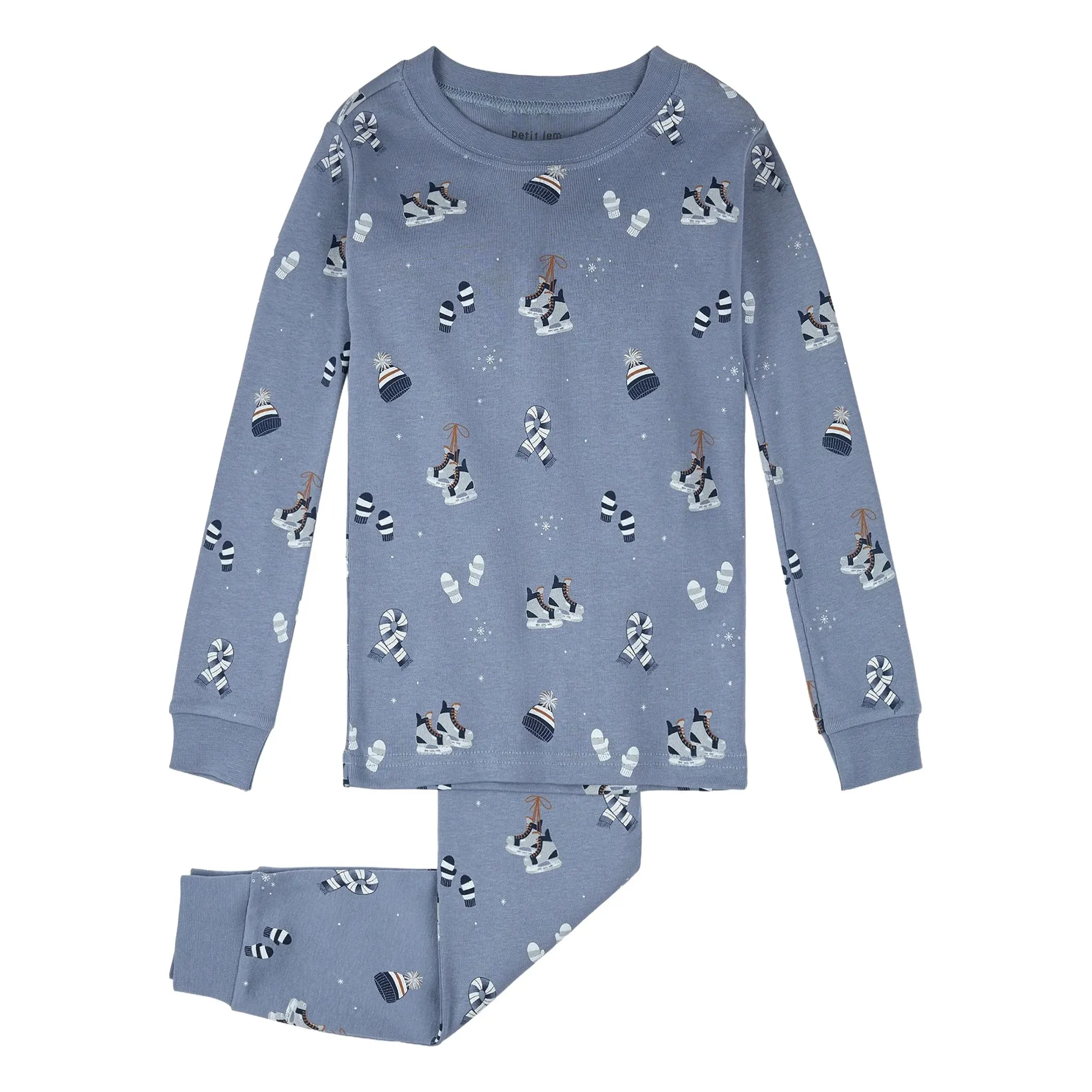 Petit Lem Blue Organic Cotton Winter Pyjamas