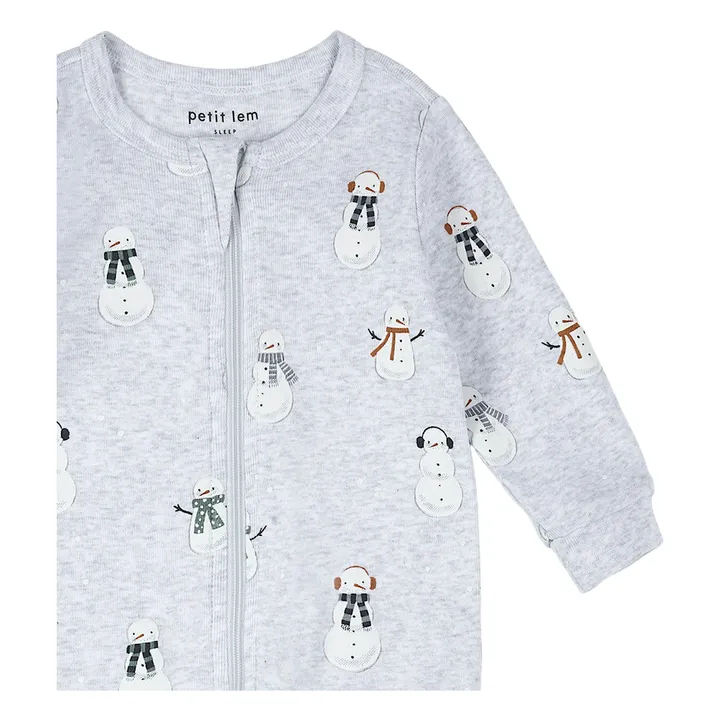 Pijama con Pies Muñecos de Nieve Algodón Ecológico | Gris- Imagen del producto n°2
