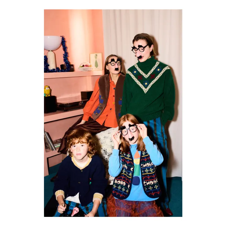 Cardigan Fun Laine et Cachemire | Bleu marine- Image produit n°9