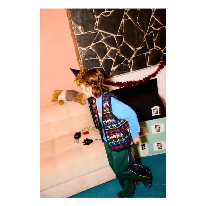 Gilet Bobo Laine et Cachemire | Bleu marine- Image produit n°5