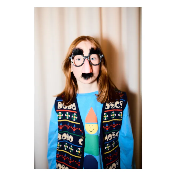 Gilet Bobo Laine et Cachemire | Bleu marine- Image produit n°7