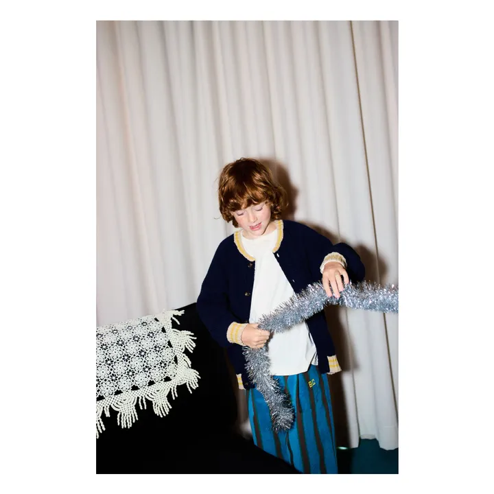 Cardigan Fun Laine et Cachemire | Bleu marine- Image produit n°2