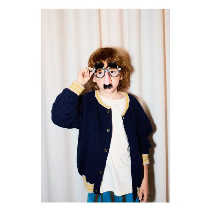 Cardigan Fun Laine et Cachemire | Bleu marine- Image produit n°1