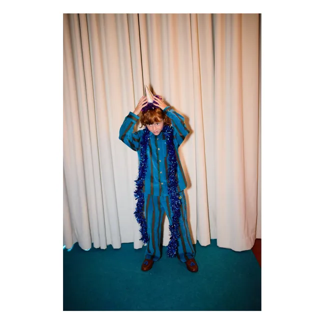 Pantaloni in velluto a righe | Blu