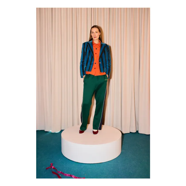 Striped Velvet Jacket - Women's Collection | Navy blue