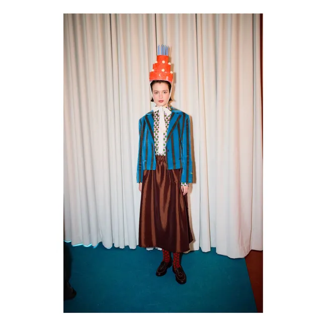 Veste Rayée Velours - Collection Femme | Bleu marine