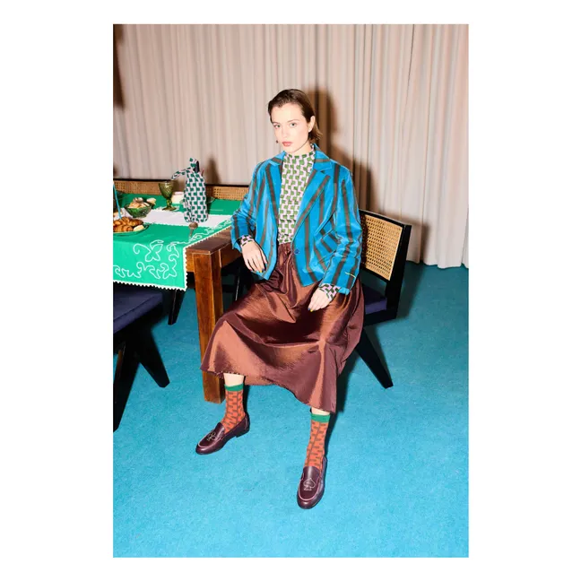 Veste Rayée Velours - Collection Femme | Bleu marine