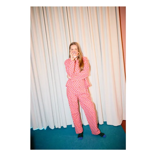 Pijama de algodón orgánico estampado - Colección Mujer | Violeta