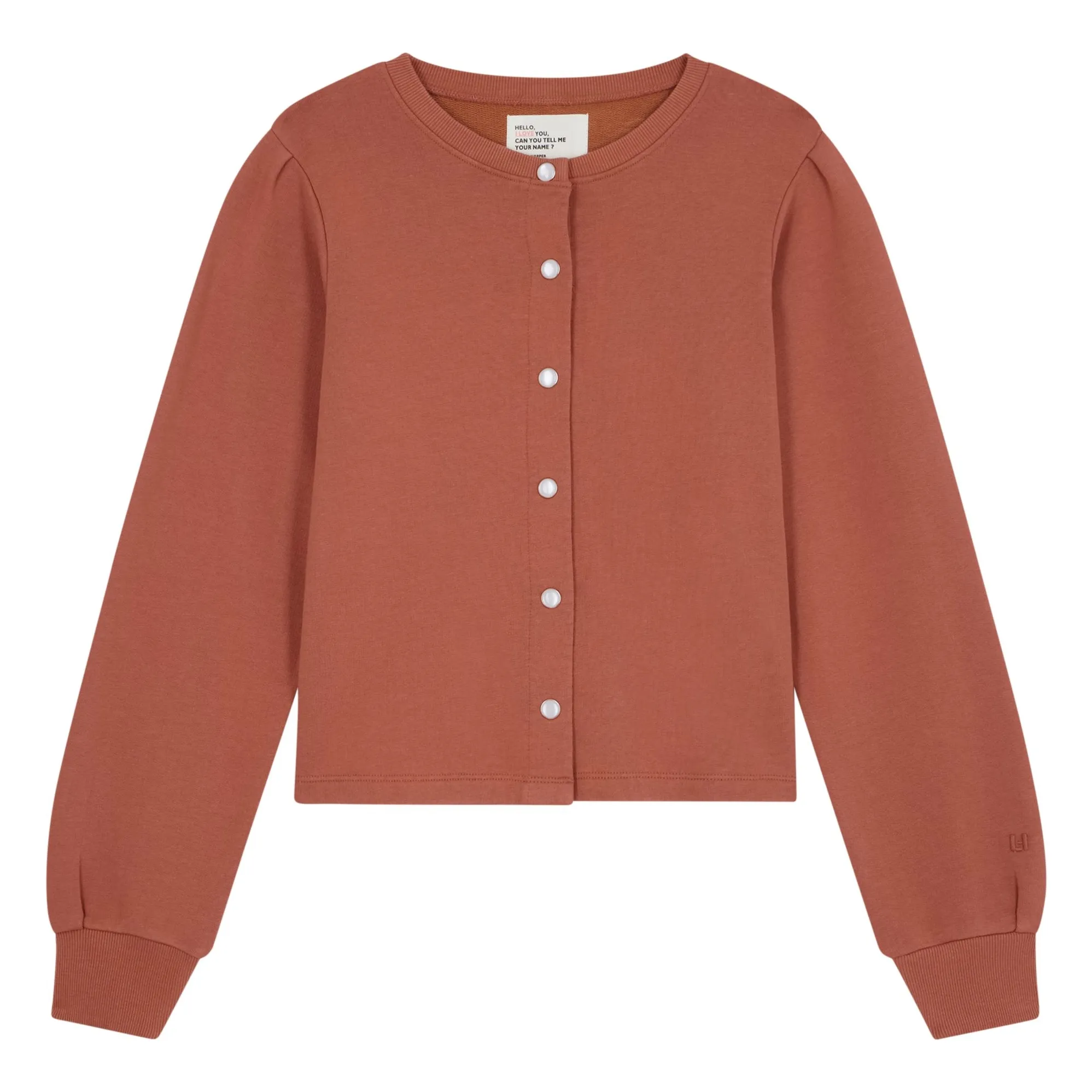 Leon & Harper Terracotta Sensas Organic Cotton Fleece Cardigan