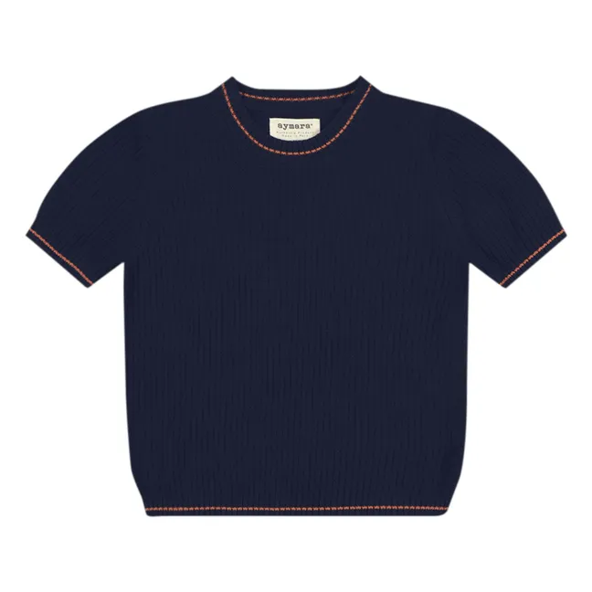Sienna Fine Sweater Linen and Organic Cotton | Navy blue