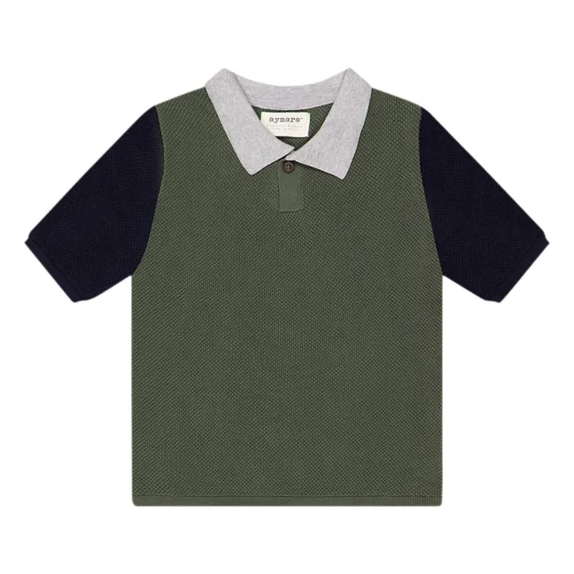 Polo Enzo in maglia di cotone biologico | Verde militare
