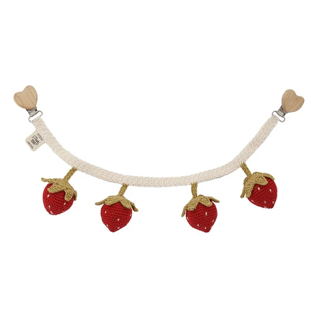 Chaîne pour poussette Fraise  | Rouge