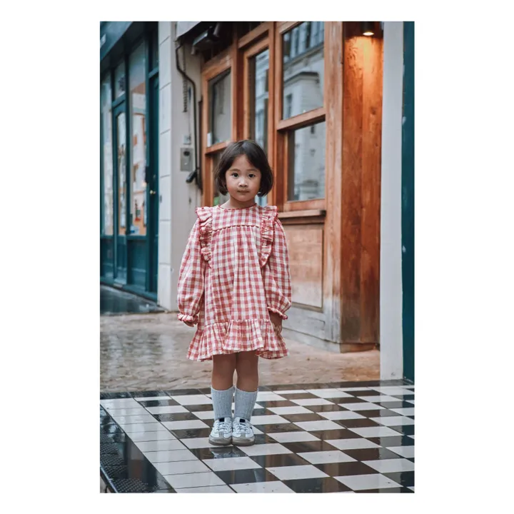 Robe Volants Vichy | Rose- Image produit n°2