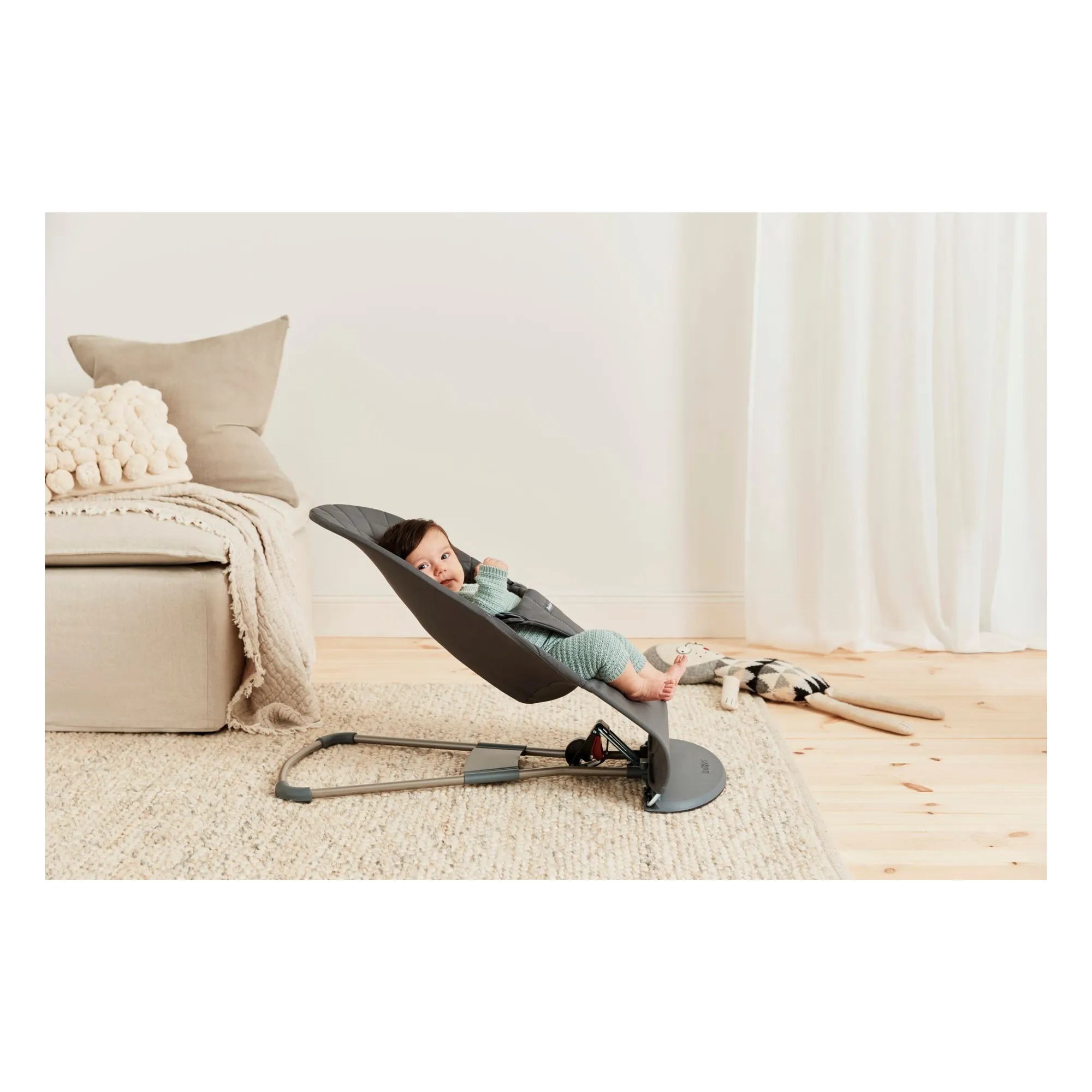 Transat Bliss en coton matelassé | Gris anthracite- Image produit n°2