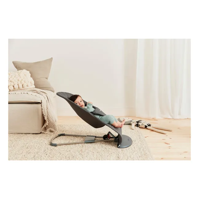 Bliss deckchair in quilted cotton | Charcoal grey
