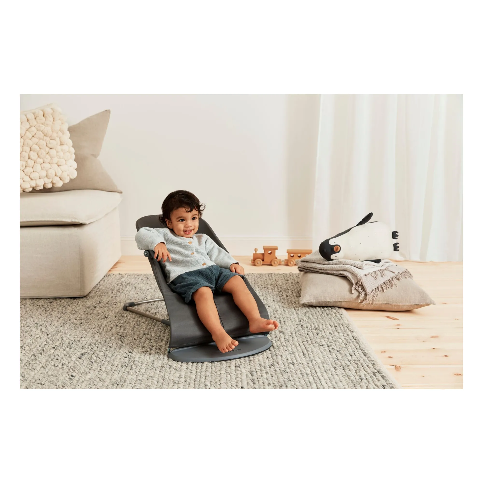 Transat Bliss en coton matelassé | Gris anthracite- Image produit n°3