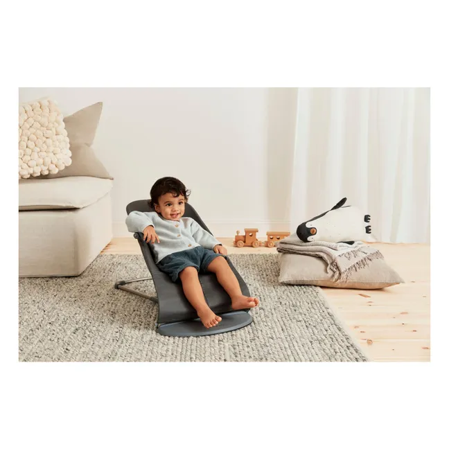 Bliss deckchair in quilted cotton | Charcoal grey