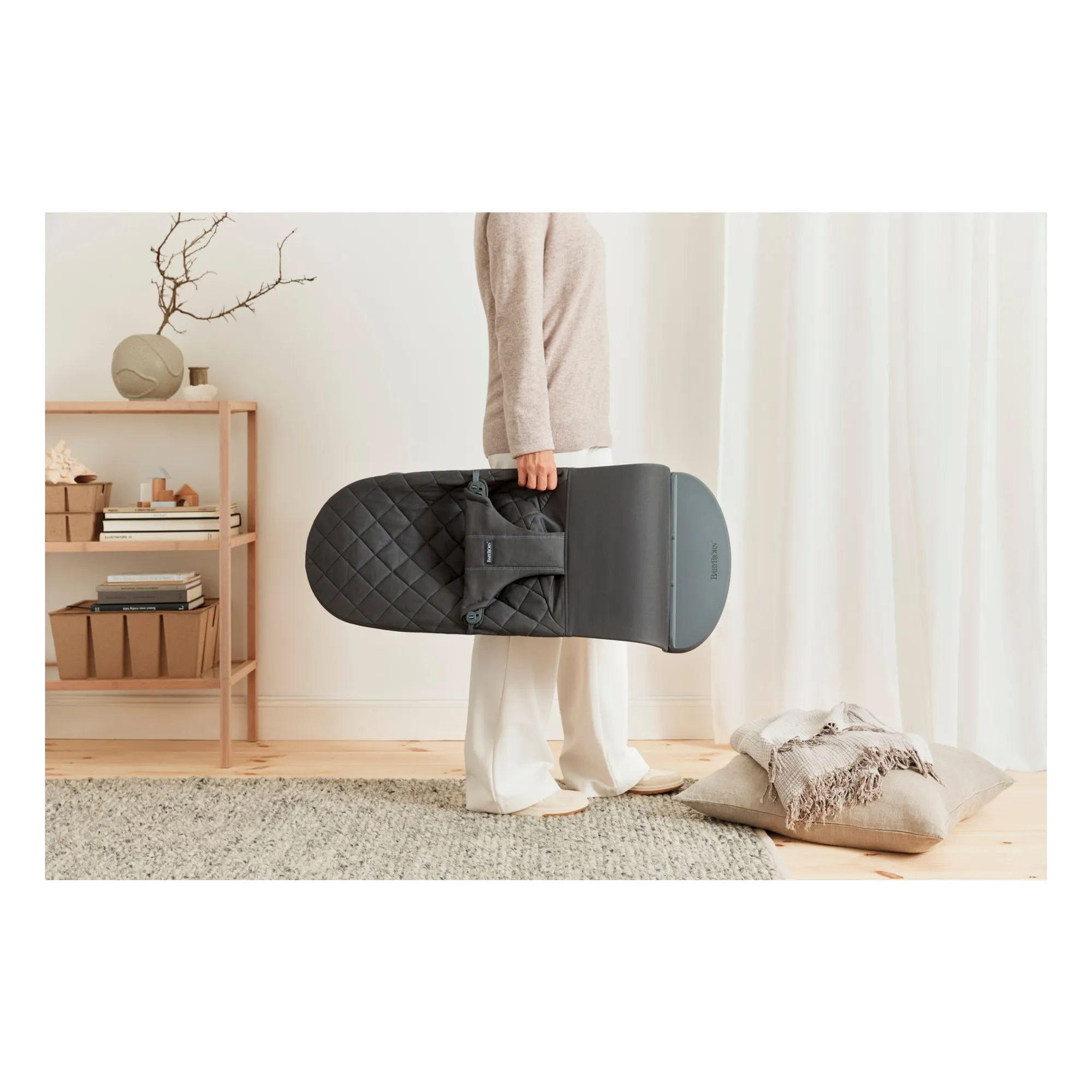 Transat Bliss en coton matelassé | Gris anthracite- Image produit n°4