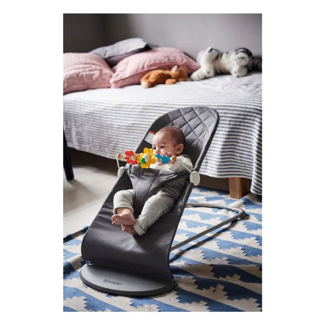 Bliss deckchair in quilted cotton | Charcoal grey