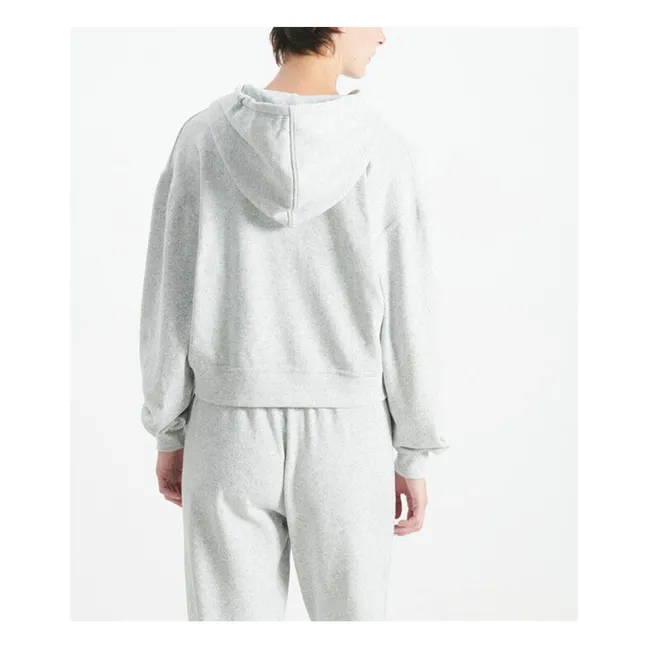 Sudadera con cremallera Evona | Gris jaspeado claro