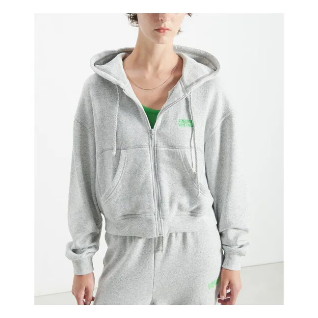 Sudadera con cremallera Evona | Gris jaspeado claro