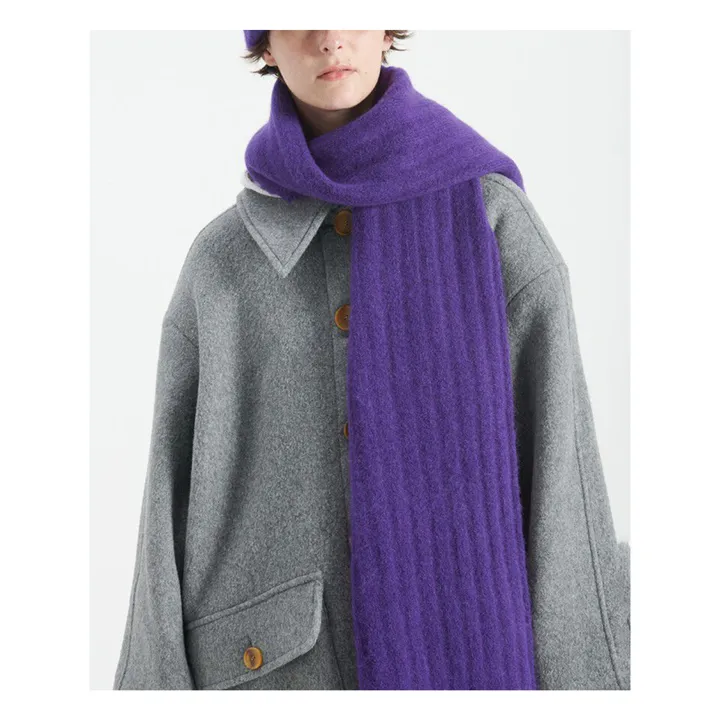 Bufanda de lana y alpaca Vitow | Berenjena- Imagen del producto n°2