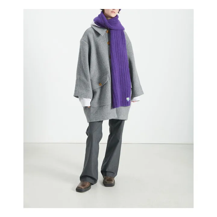 Bufanda de lana y alpaca Vitow | Berenjena- Imagen del producto n°6