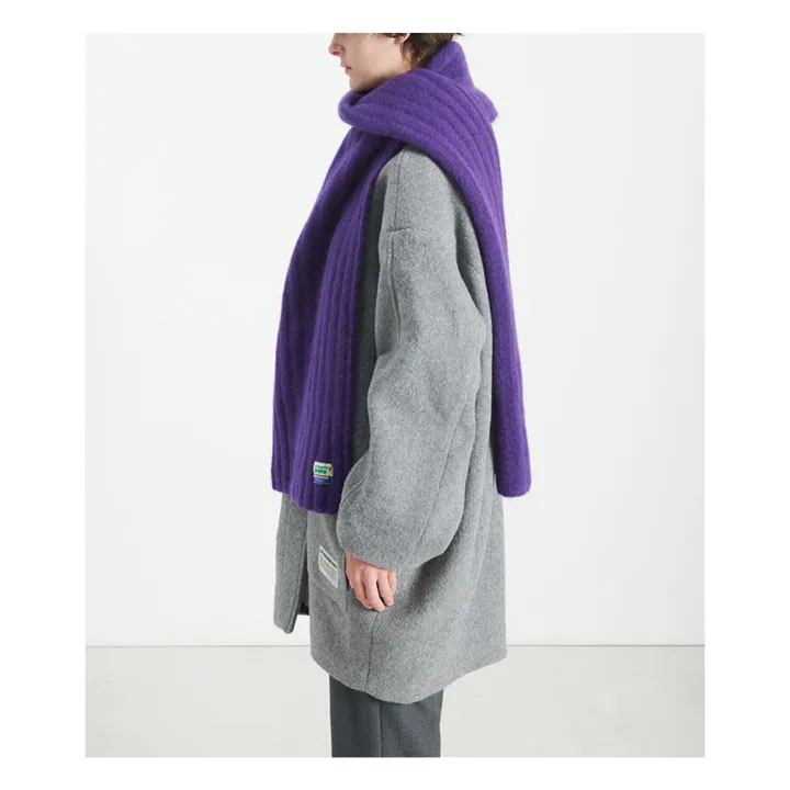Bufanda de lana y alpaca Vitow | Berenjena- Imagen del producto n°7