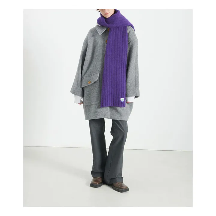 Bufanda de lana y alpaca Vitow | Berenjena- Imagen del producto n°1