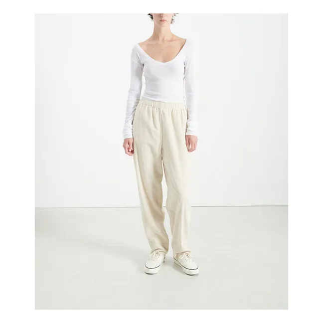 Pantalon Velours Côtelé Padow | Ecru