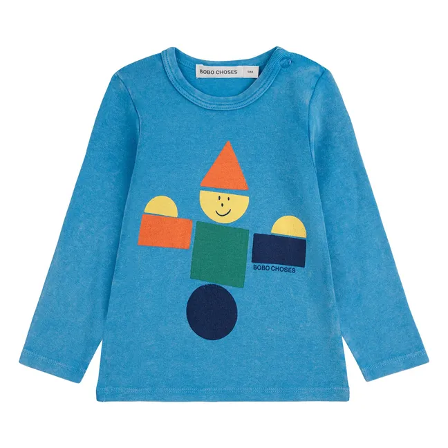 Camiseta de juguete de madera de algodón ecológico | Azul