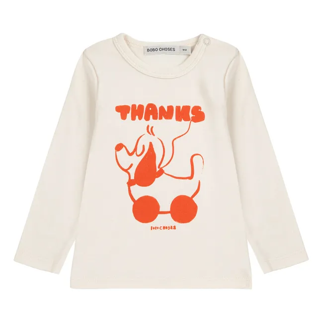 T-shirt Thanks Coton Bio | Ecru