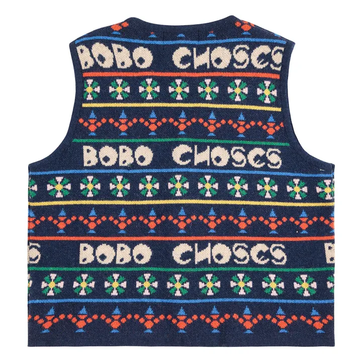 Gilet Bobo Laine et Cachemire | Bleu marine- Image produit n°4