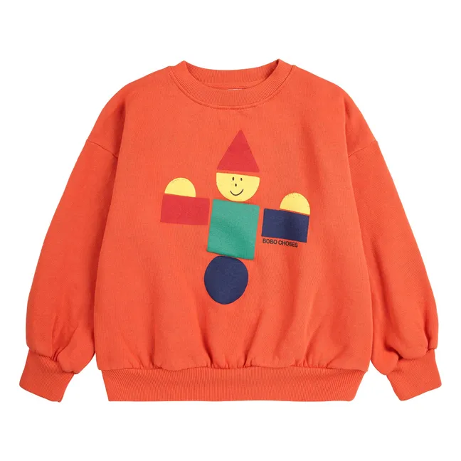 Sweat Jouet en Bois Coton Bio | Orange