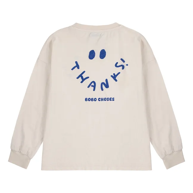 Maglietta Smile in cotone biologico | Ecru