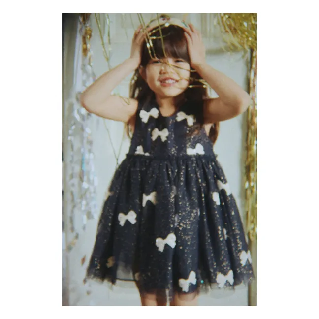 Robe Yvonne Pailletée | Bleu nuit