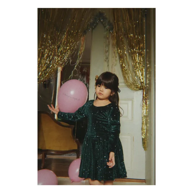 Kleid Viola Glitzer | Dunkelgrün