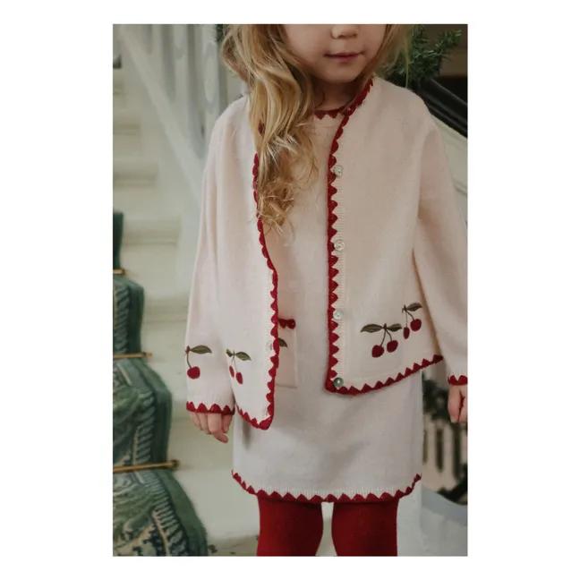 Robe Collette Cerises Laine | Ecru