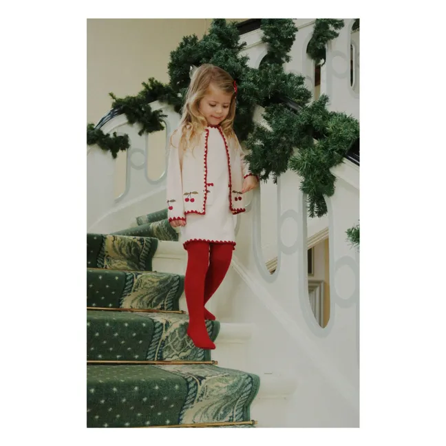 Robe Collette Cerises Laine | Ecru