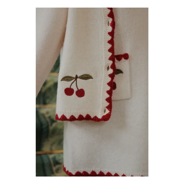 Robe Collette Cerises Laine | Ecru